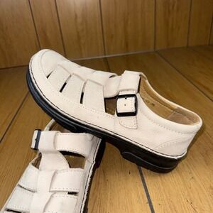 Birkenstock Footprints Fisherman Sandal EU 43 US‎ 10 Leather Beige Walking Shoes